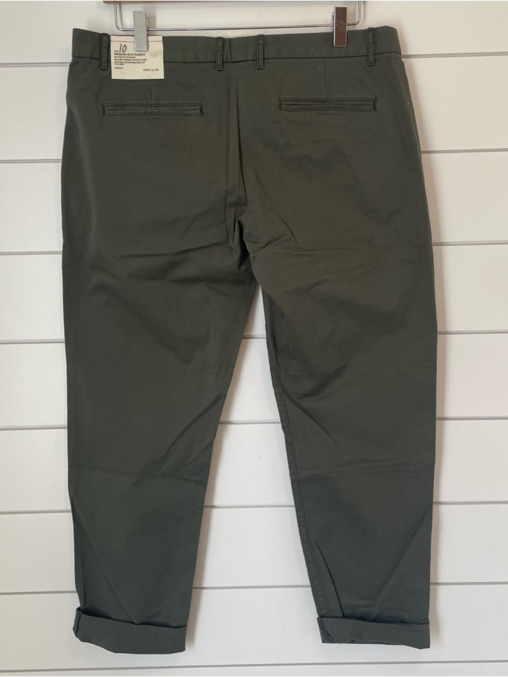 Women’s Olive Green Cropped Casual Chino Pants - Picture 12 of 13
